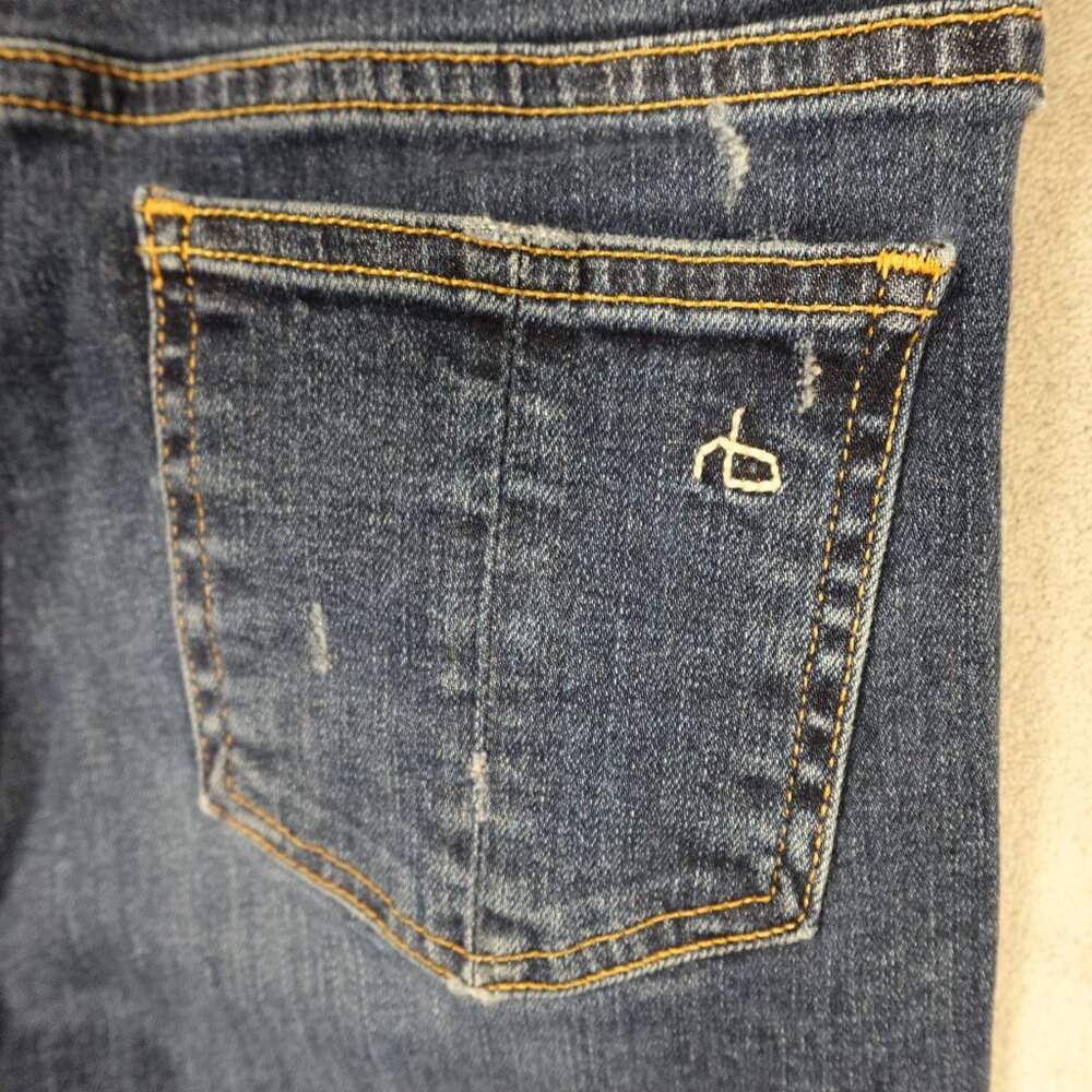 rag & bone Skinny Jeans Women’s 27 Blue Distressed Raw‎ Hem Designer Denim - Picture 12 of 15